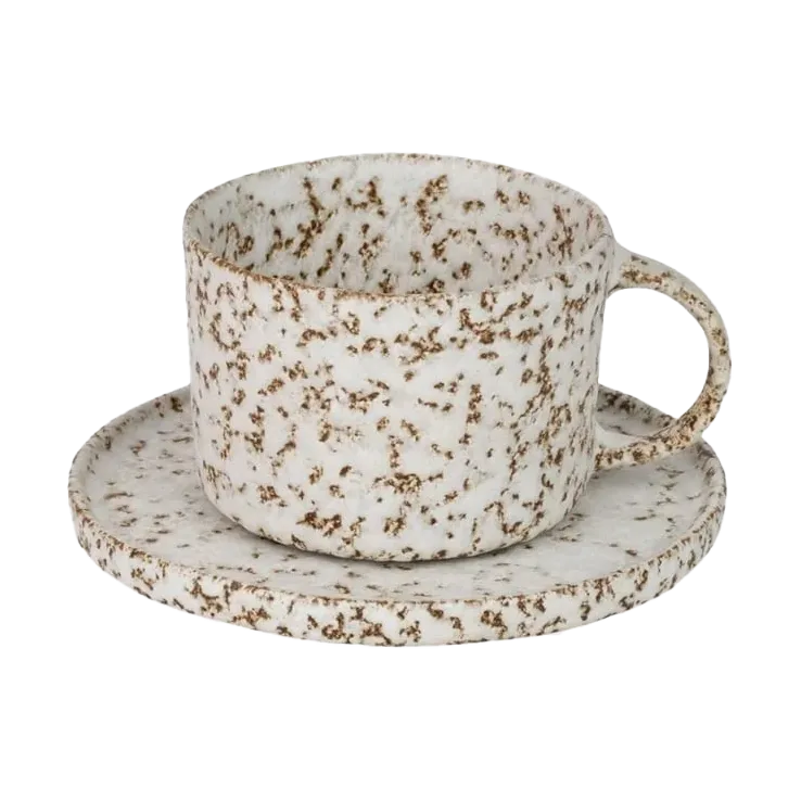 Tasse et soucoupe Salt, Beige-blanc Olsson & Jensen