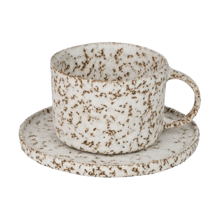 Tasse et soucoupe Salt - Beige-blanc - Olsson & Jensen