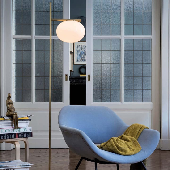 Lampadaire Alba 382, opale, laiton Oluce