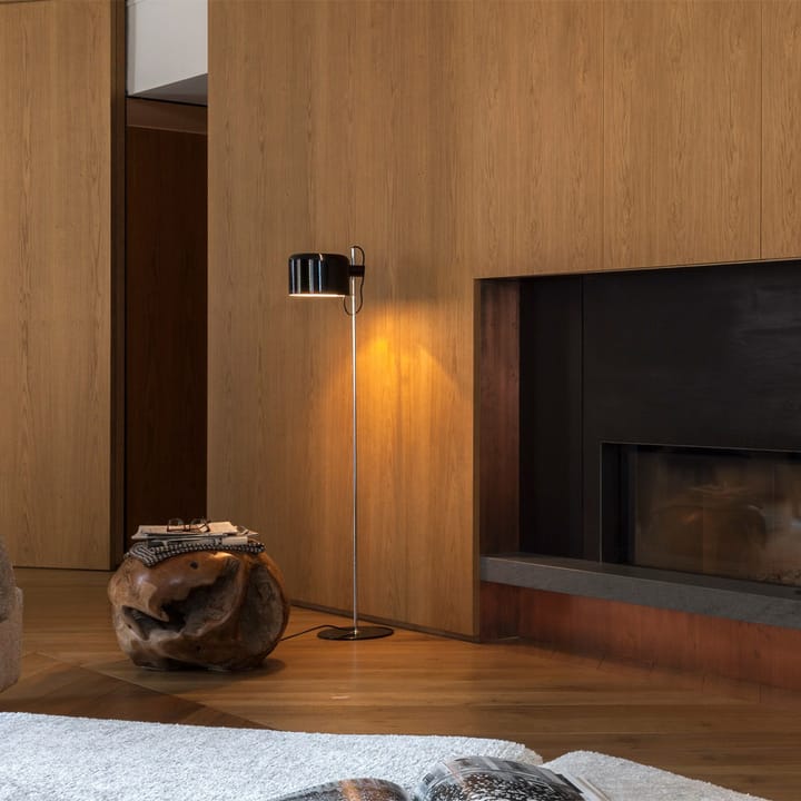 Lampadaire Coupé 3321, black, structure chromée Oluce