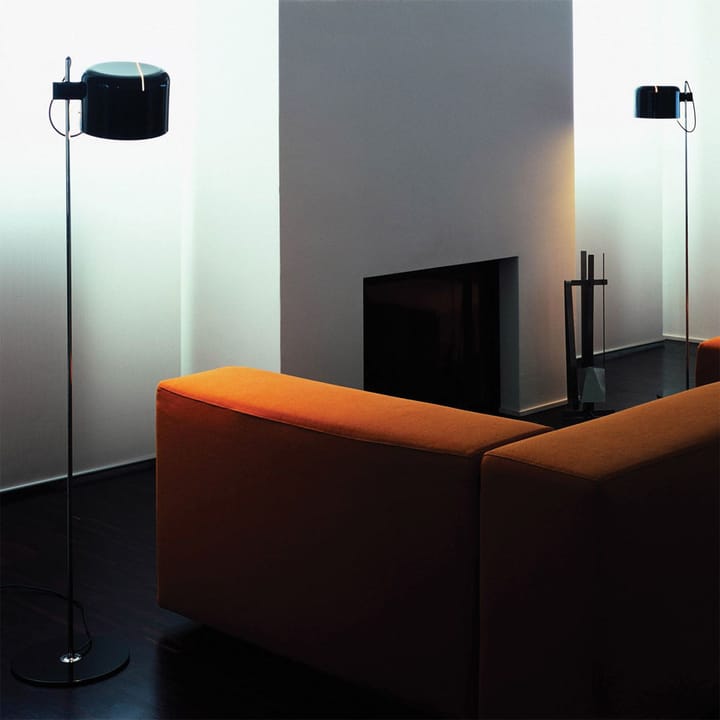 Lampadaire Coupé 3321, black, structure chromée Oluce