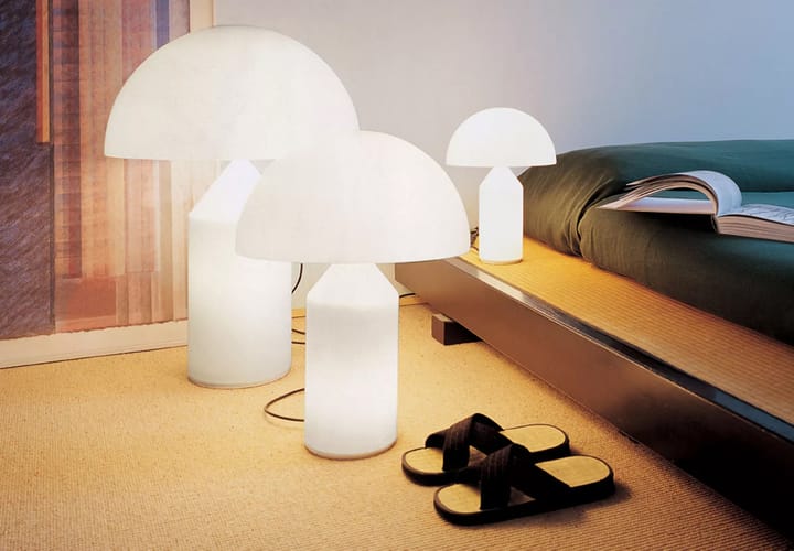 Lampe de table Atollo small 236 verre, Opale Oluce