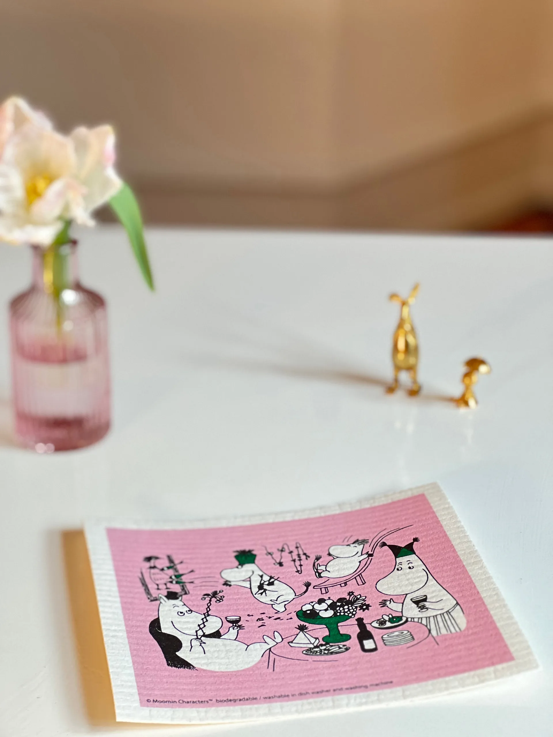Chiffon à vaisselle Moomin 80 17x20 cm, Rose Opto Design