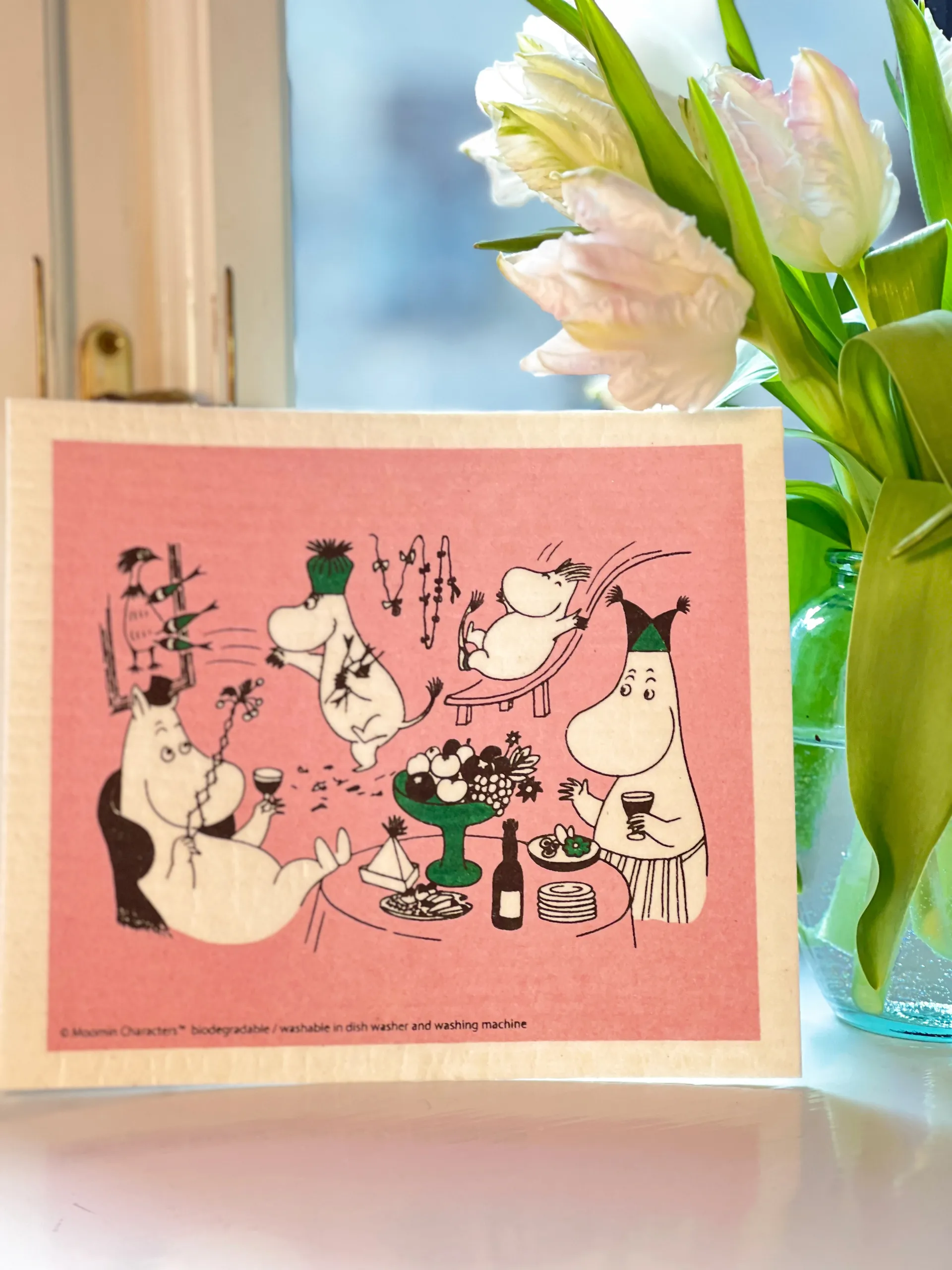 Chiffon à vaisselle Moomin 80 17x20 cm, Rose Opto Design