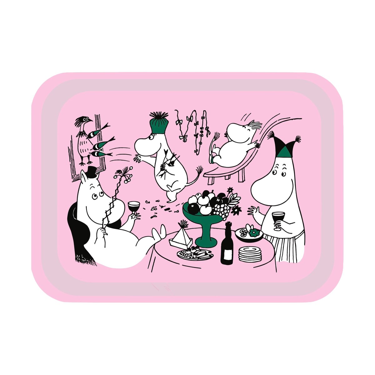 Opto Design Plateau Moomin 80 20x27 cm Rose | Design Scandinave | Plateaux | Rose