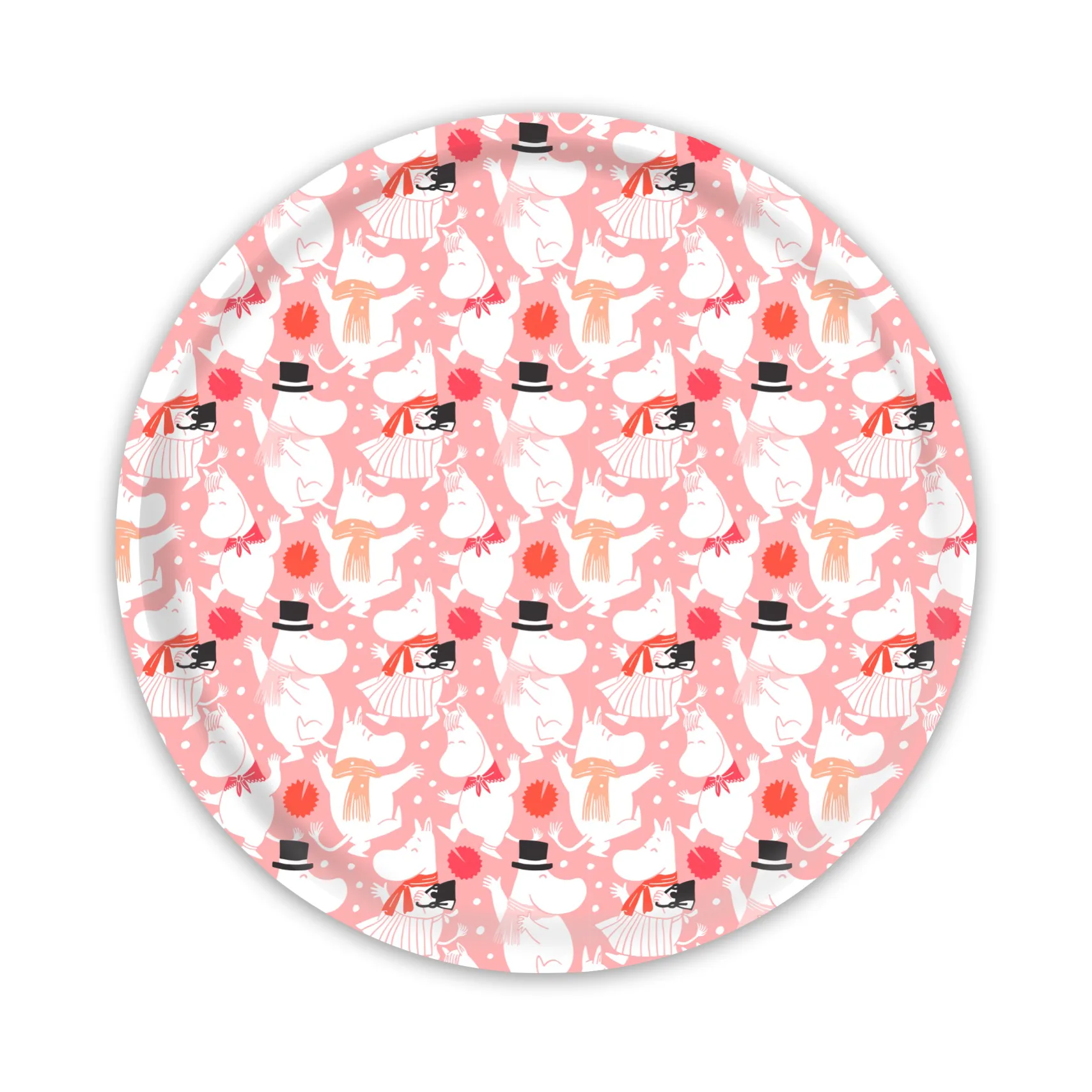 Plateau Moomin Celebration Ø31 cm, Blanc-rose Opto Design