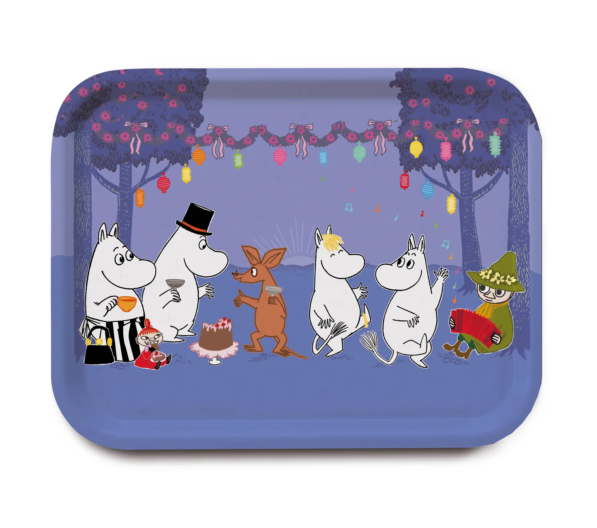 Plateau Moomin Dancing, Bleu Opto Design