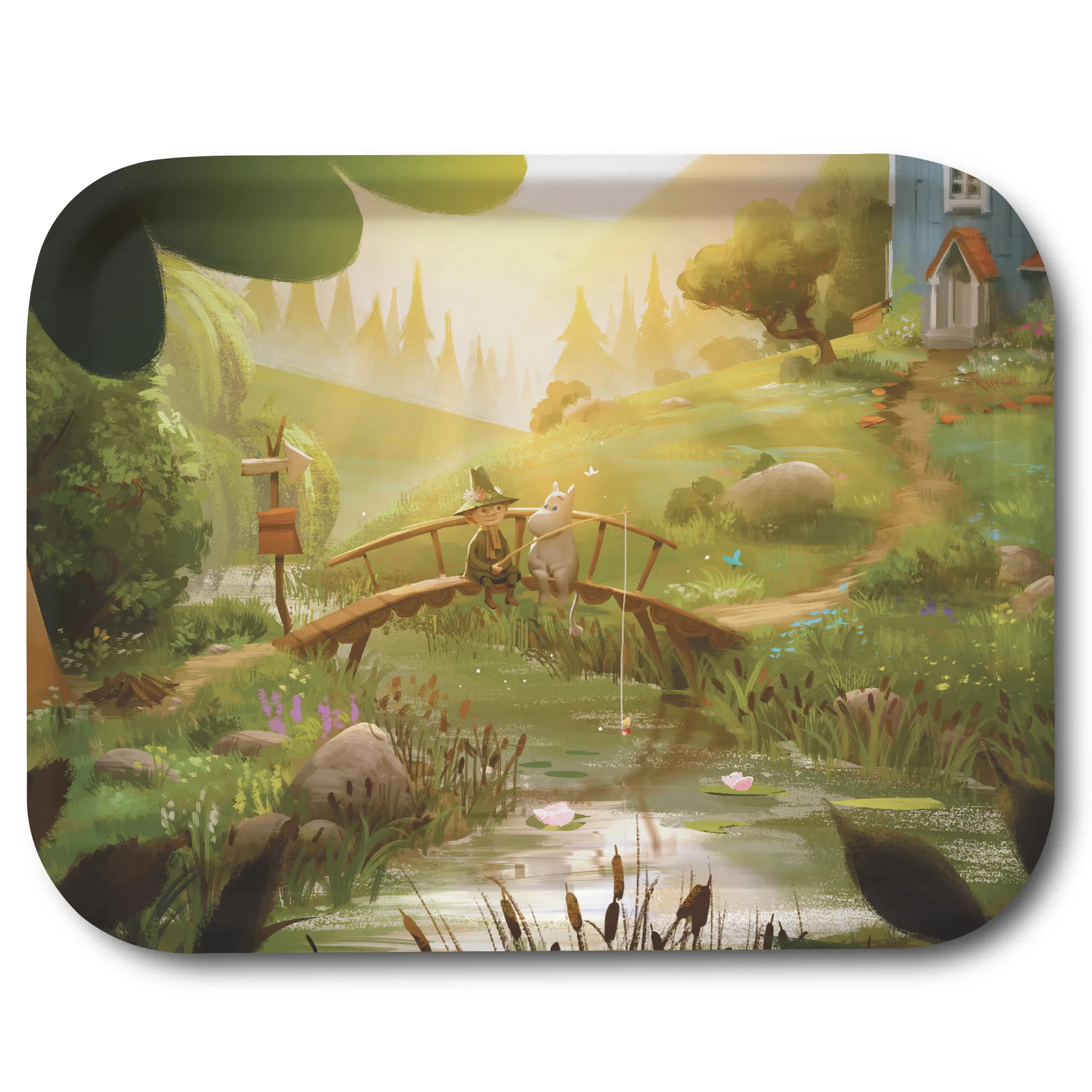 Plateau Moomin TV-Series 27x20 cm, Moomin & Snufkin bridge Opto Design