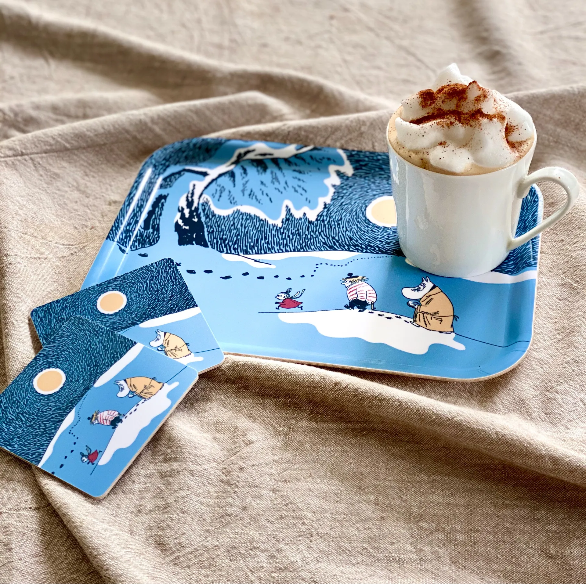 Plateau Snow Moonlight Moomin hiver 2021, 20x27 cm Opto Design