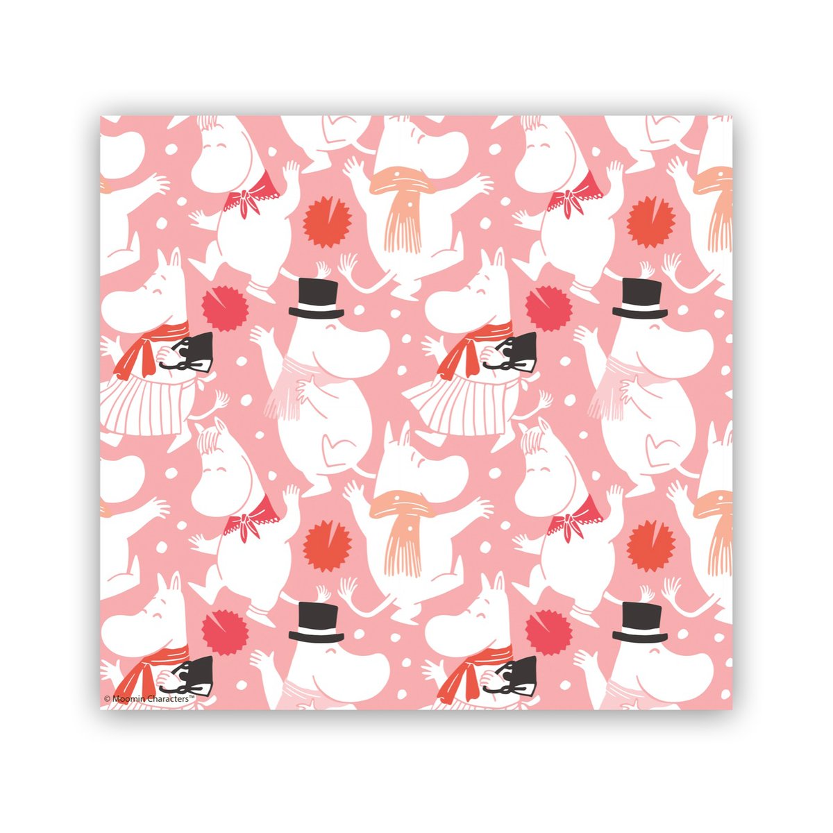 Opto Design Serviette Moomin Celebration 33x33 cm, lot de 20 Blanc-rose