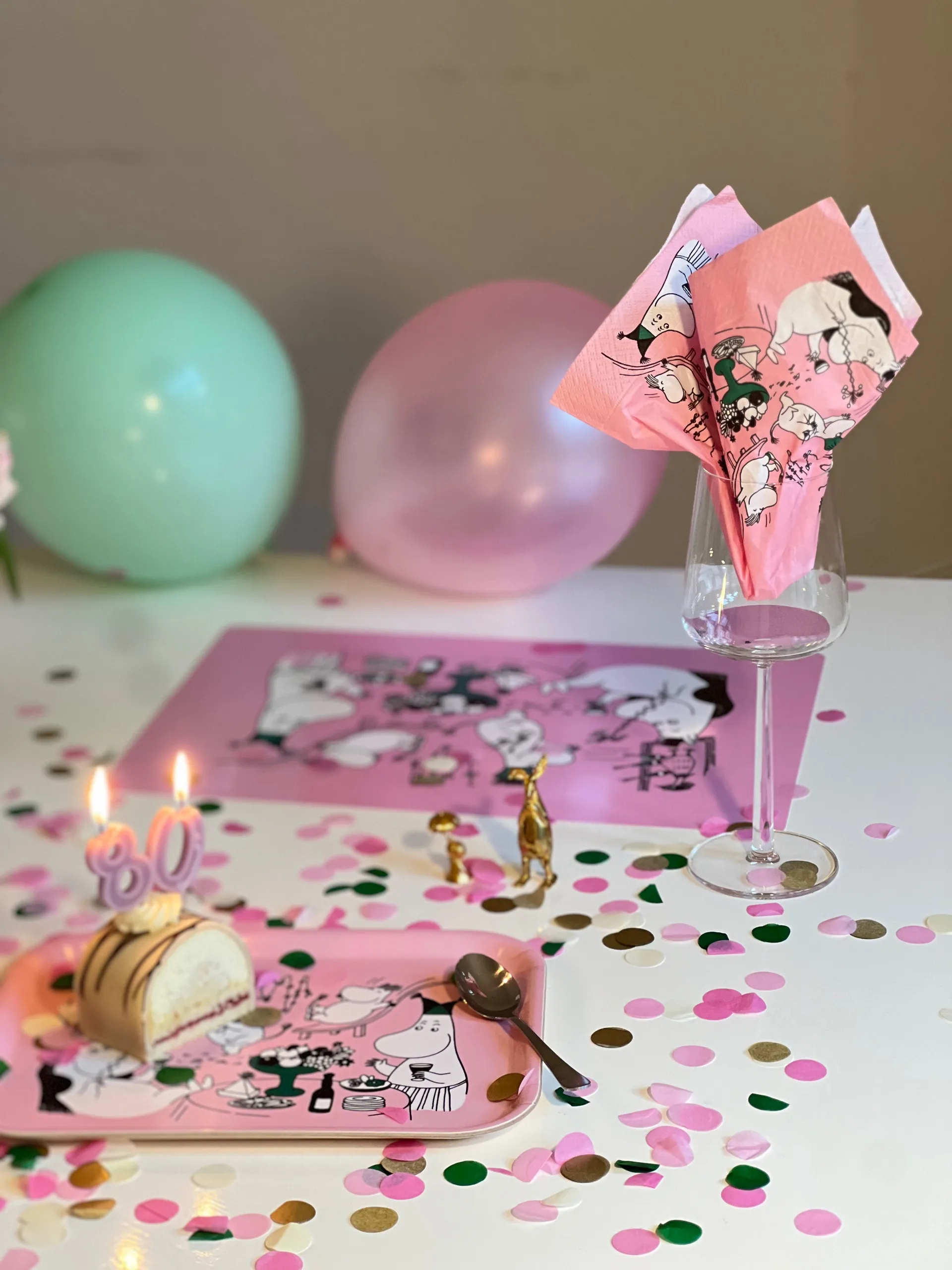 Serviettes en papier Moomin 80, Lot de 20, Rose Opto Design