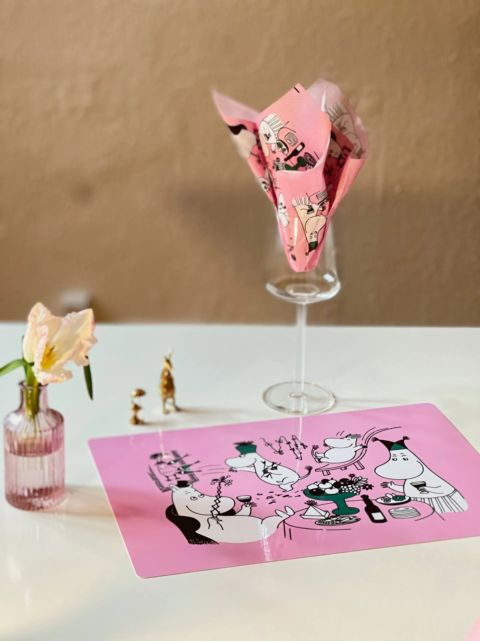 Set de table Moomin 80 27,5x40 cm, Rose Opto Design