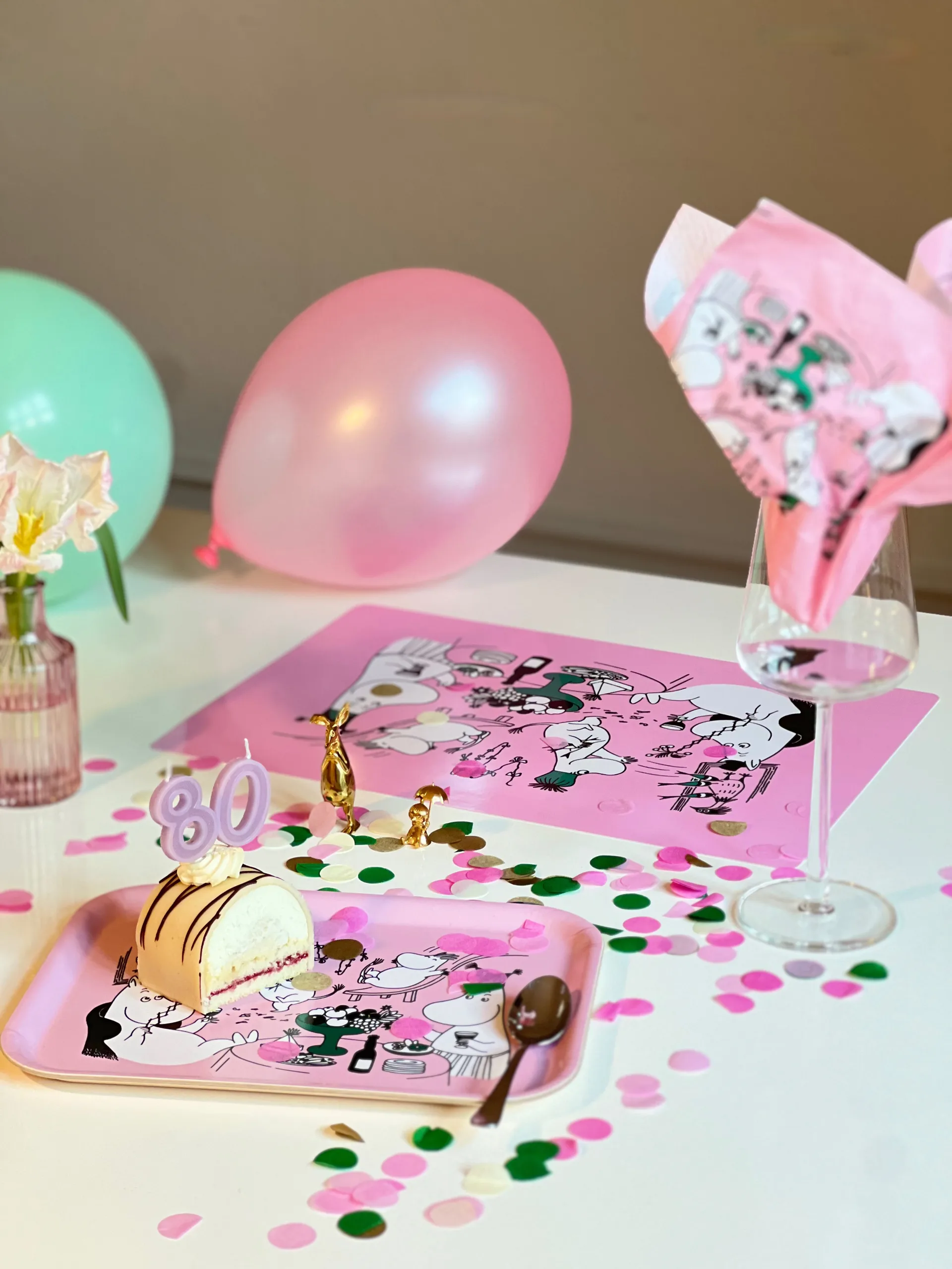 Set de table Moomin 80 27,5x40 cm, Rose Opto Design