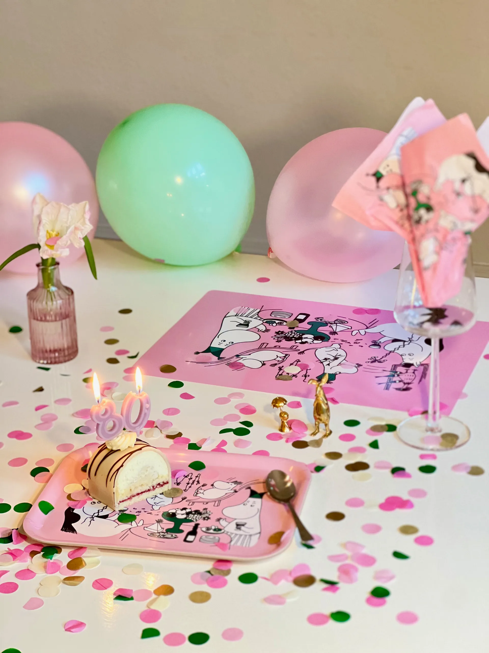 Set de table Moomin 80 27,5x40 cm, Rose Opto Design