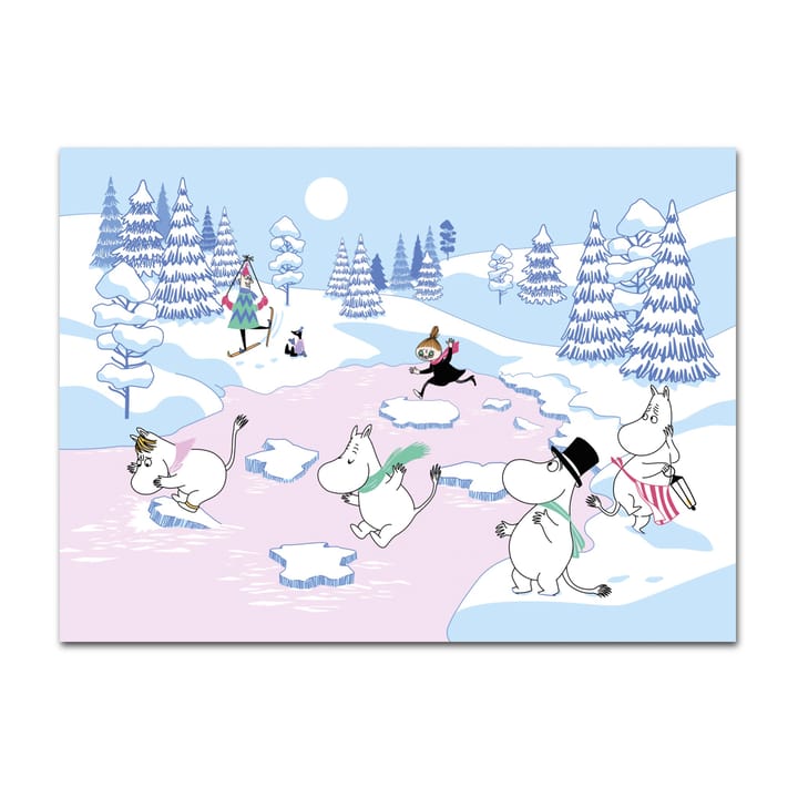 Set de table Moumines hiver 2022 27,5x40 cm - Bleu-blanc-rose - Opto Design