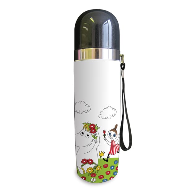 Thermos Moomin Snorkmaiden & Mumlan Flower 0,5 l - Blanc-vert-rouge - Opto Design