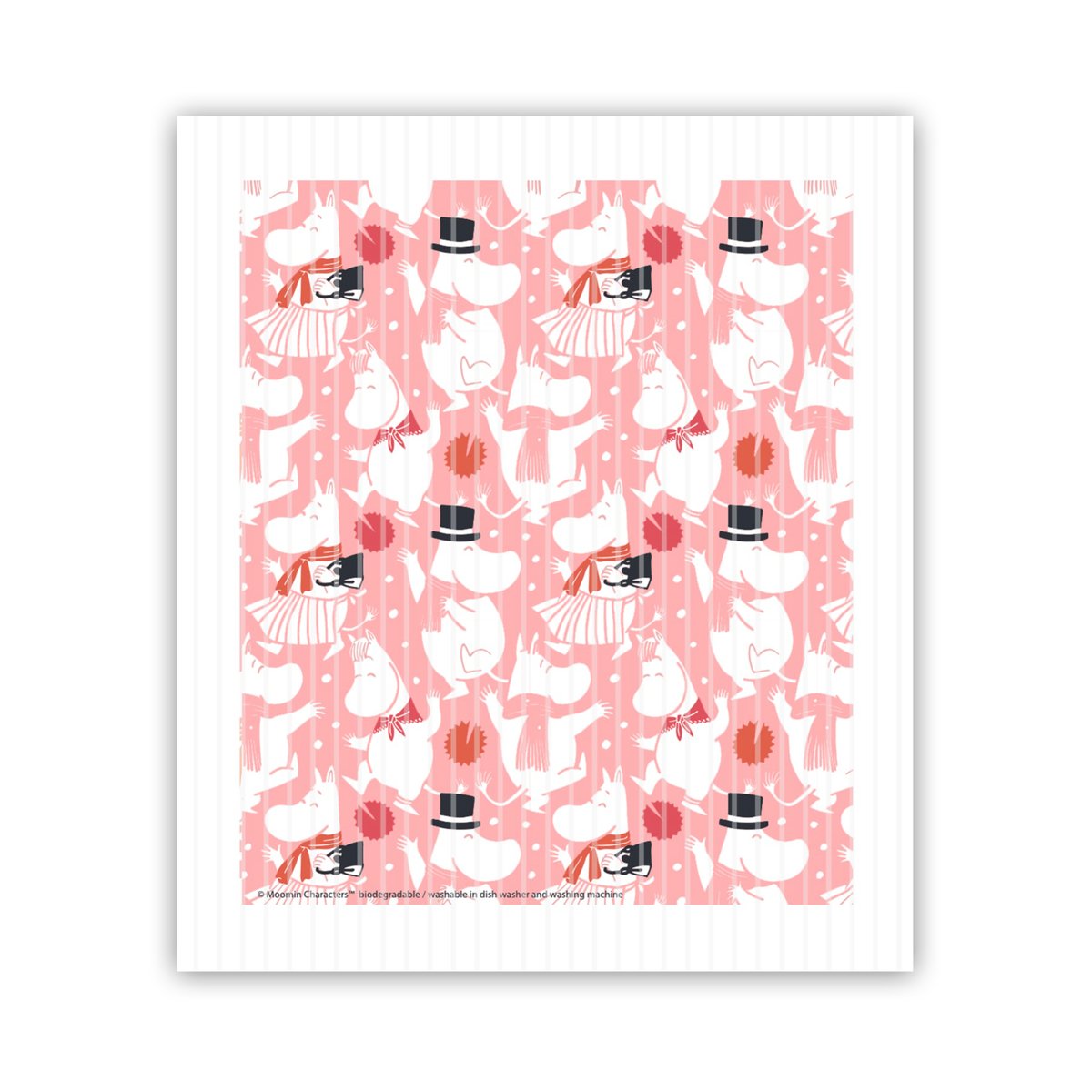 Opto Design Torchon à vaisselle Moomin Celebration 17x14,5 cm Blanc-rose