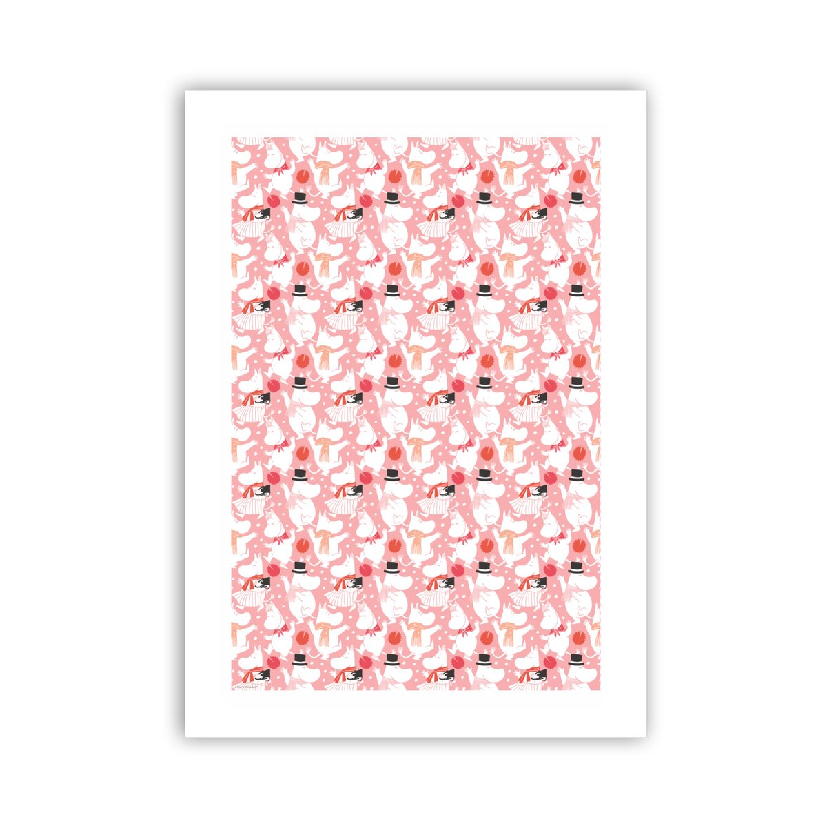 Opto Design Torchon de cuisine Moomin Celebration 70x50 cm Blanc-rose