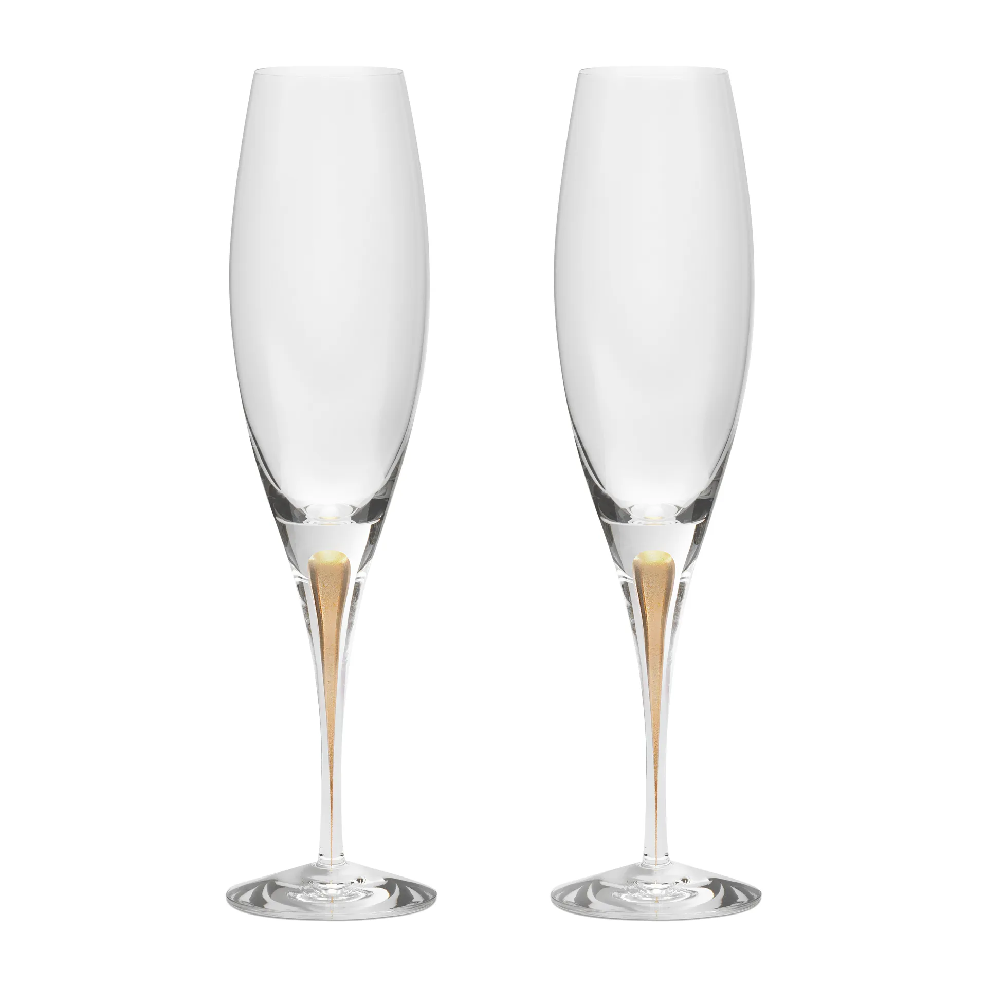 Flûte à champagne Intermezzo 26 cl, lot de 2, Or Orrefors