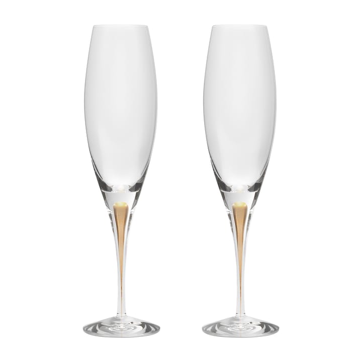 Flûte à champagne Intermezzo 26 cl, lot de 2 - Or - Orrefors