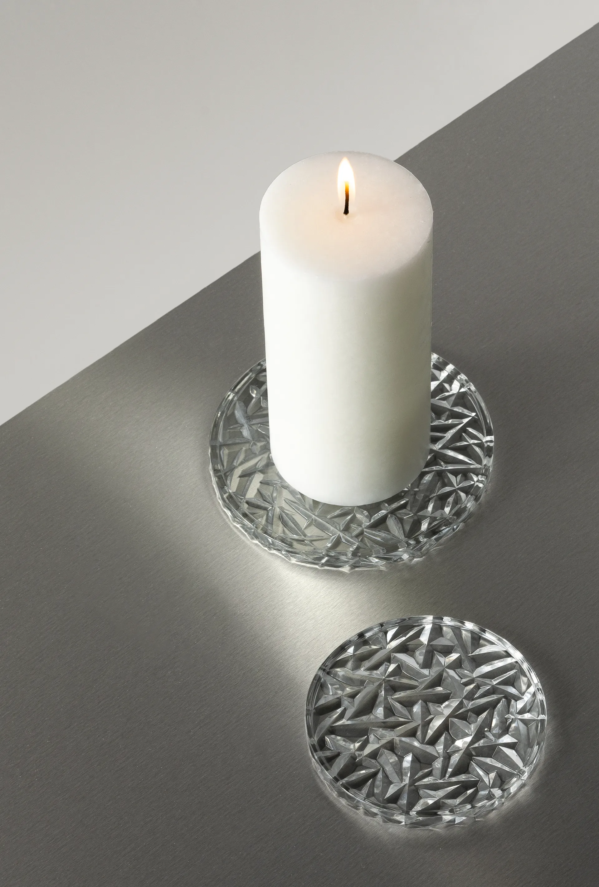 Sous-verre Carat Ø10 cm, lot de 2, Transparent Orrefors