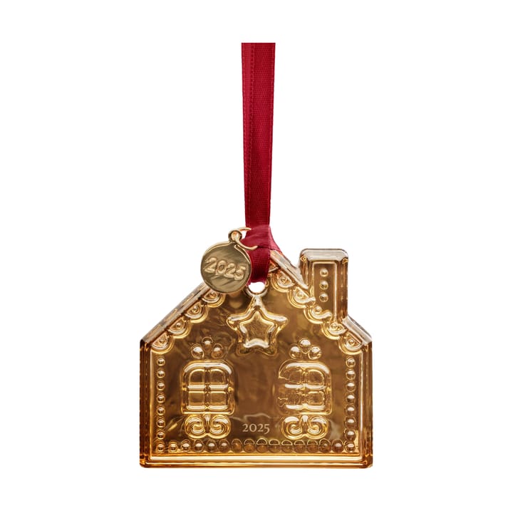 Suspension de Noël Annual Holiday Ornament - Maison en pain d'épices 2025, or 21 K - Orrefors