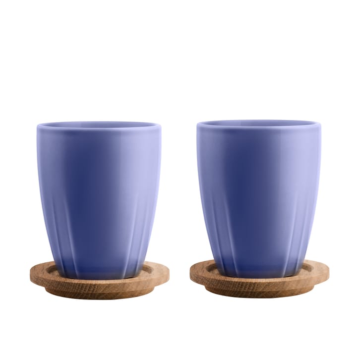 Tasse avec couvercle en bois Bruk Lot de 2 - Bleu - Orrefors