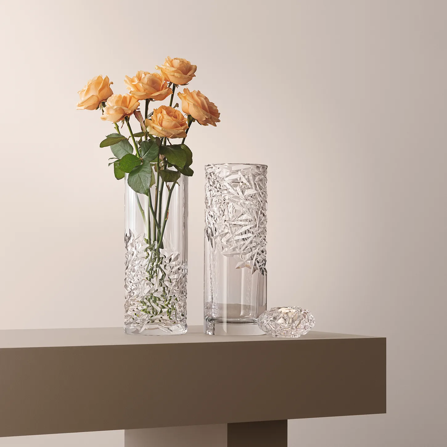 Vase Carat 37 cm, Low cut Orrefors