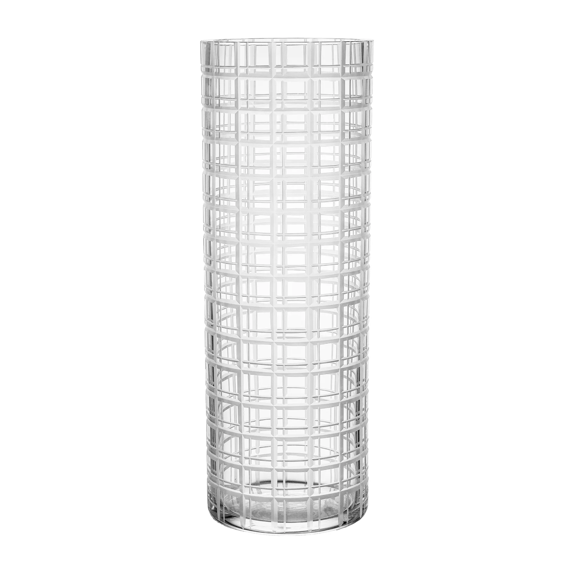 Vase Cut in number 33 cm, Motif quadrillé Orrefors