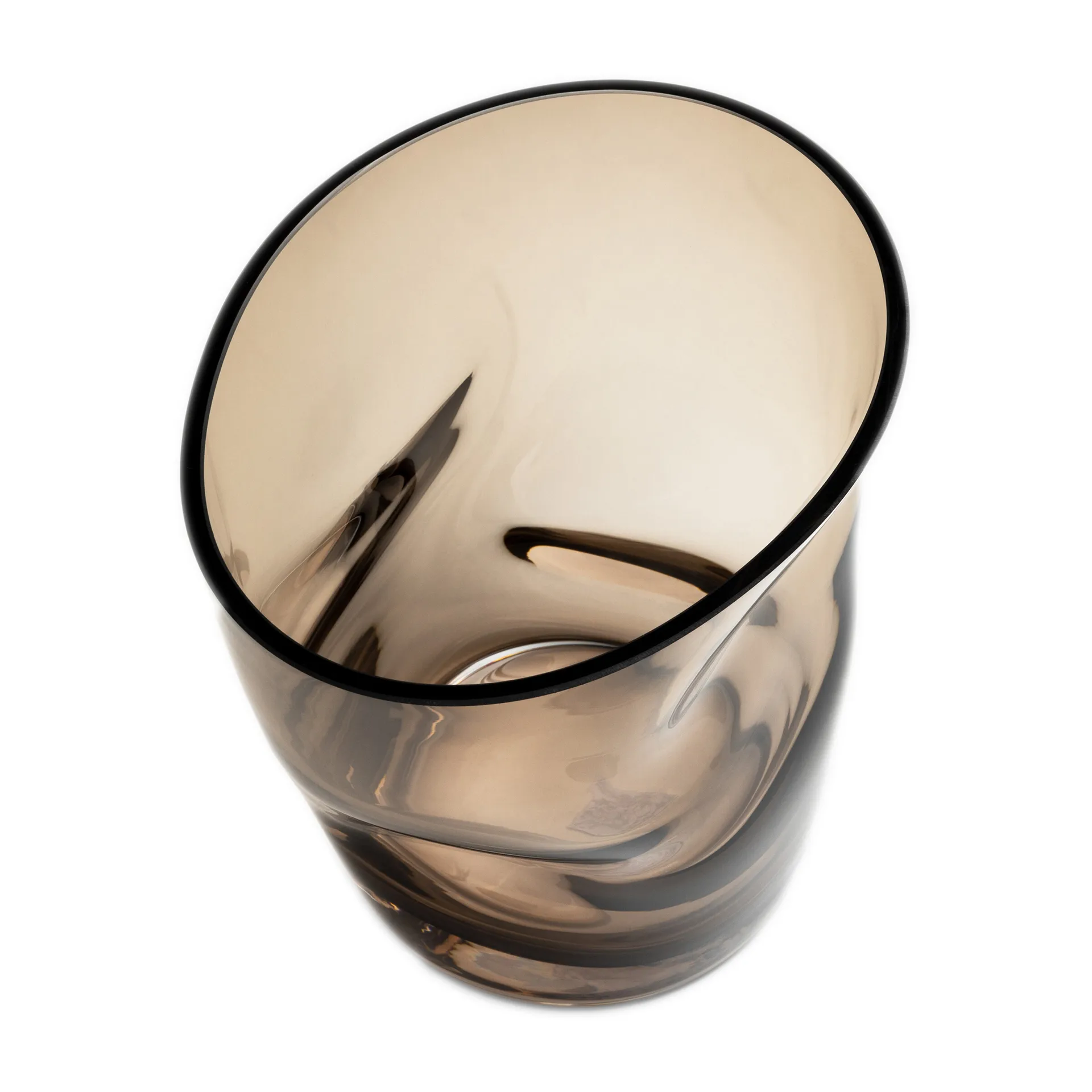 Vase tulipe Squeeze 18 cm, Marron Orrefors