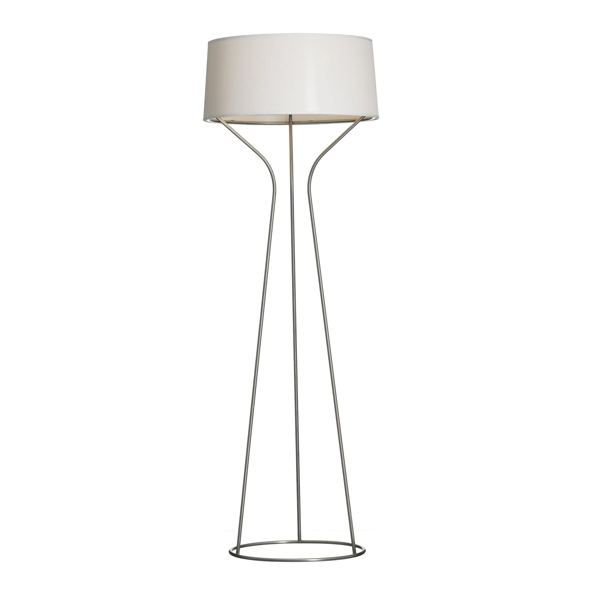 Lampadaire Aria, acier inoxydable, abat-jour blanc Örsjö Belysning