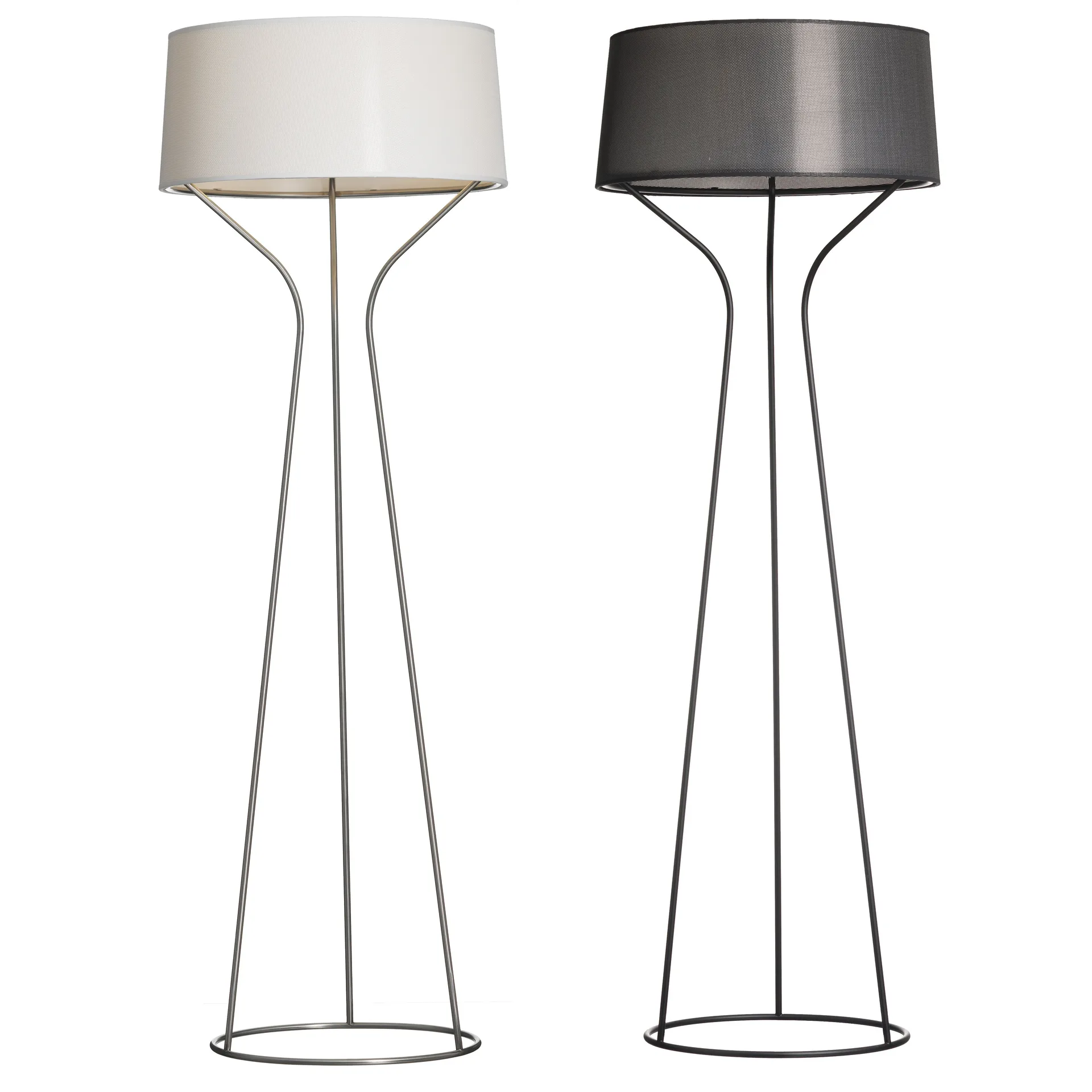 Lampadaire Aria, laqué noir, abat-jour noir Örsjö Belysning