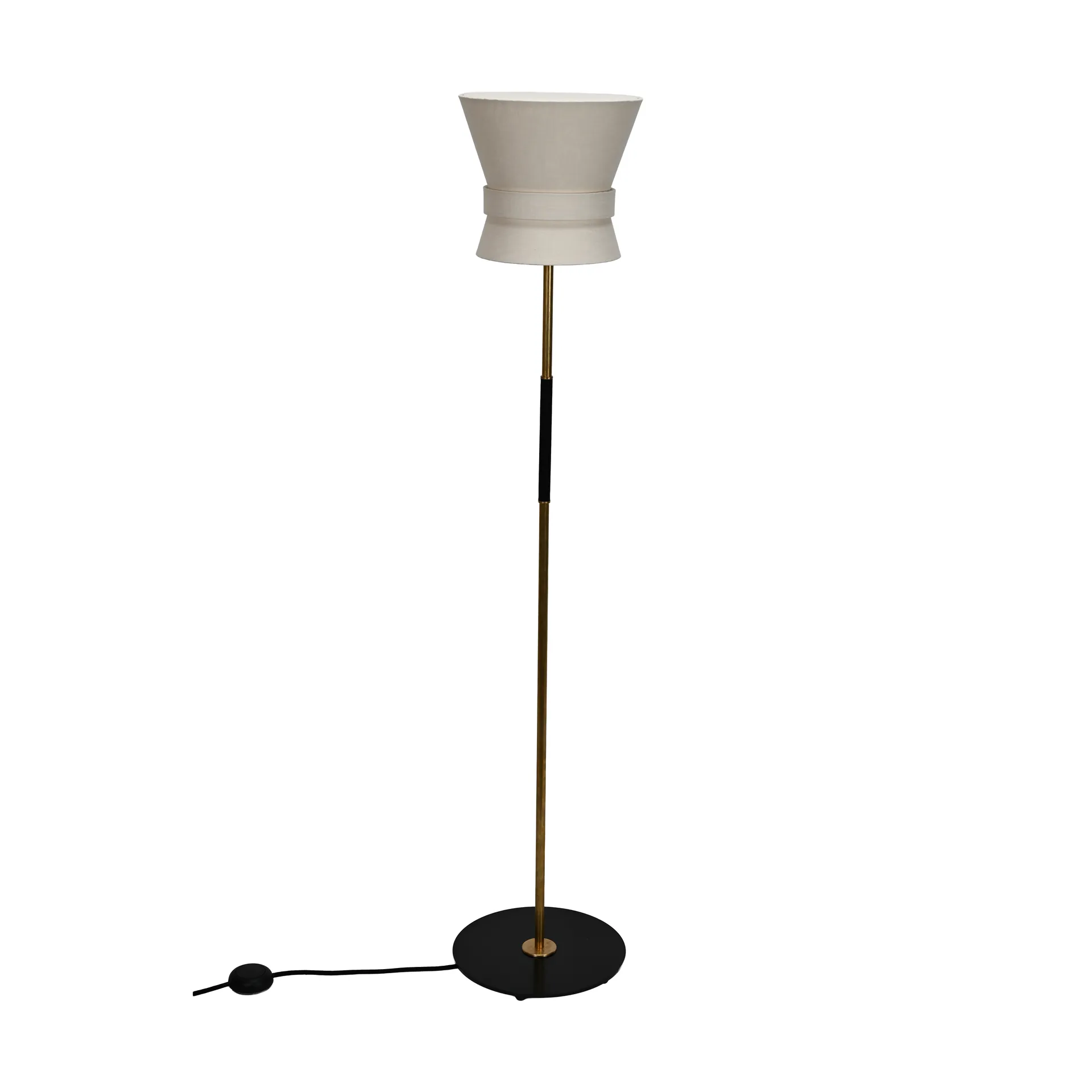 Lampadaire Bow, Laiton brut-cream white, petit 147 cm Örsjö Belysning