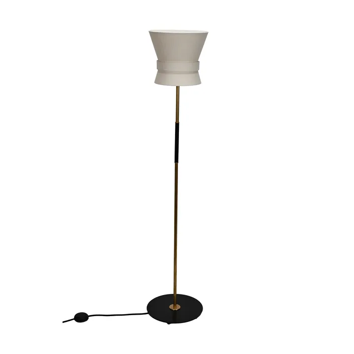 Lampadaire Bow - Laiton brut-cream white, petit 147 cm - Örsjö Belysning
