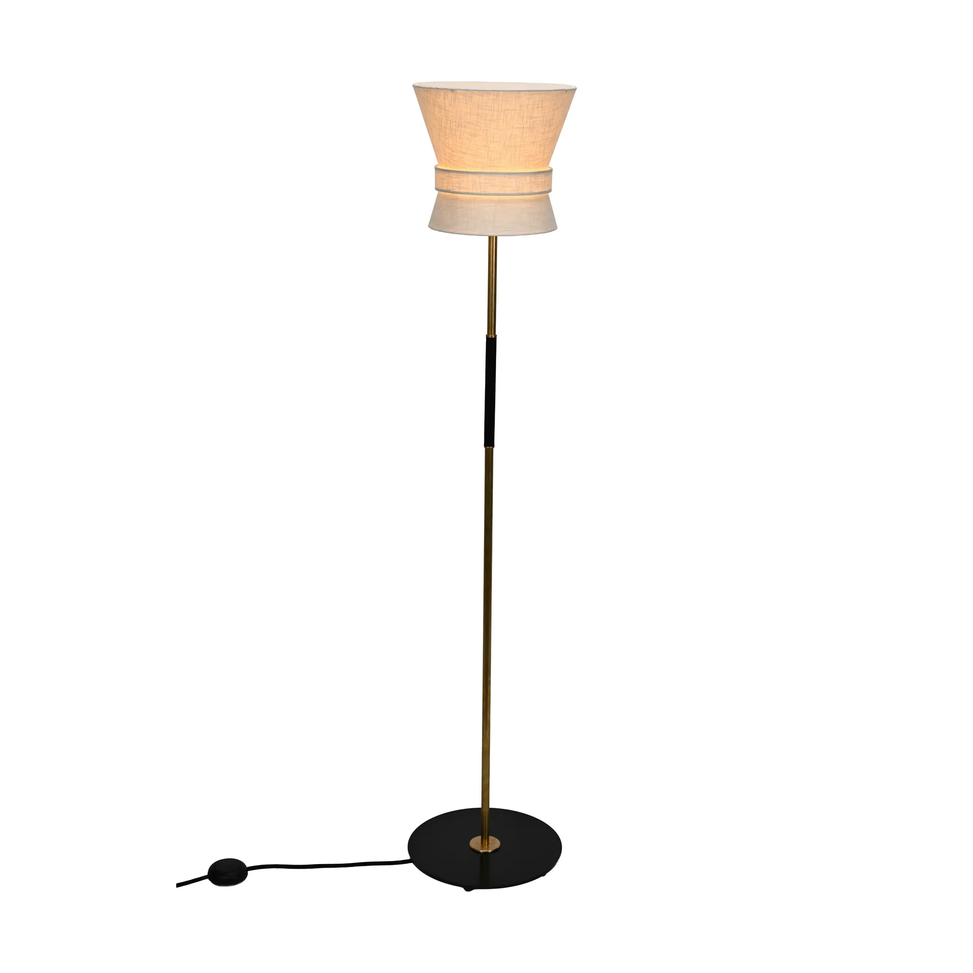 Lampadaire Bow, Laiton brut-cream white, petit 147 cm Örsjö Belysning