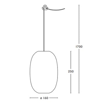 Lampe à suspension Pebble allongée - gris clair-verre - Örsjö Belysning