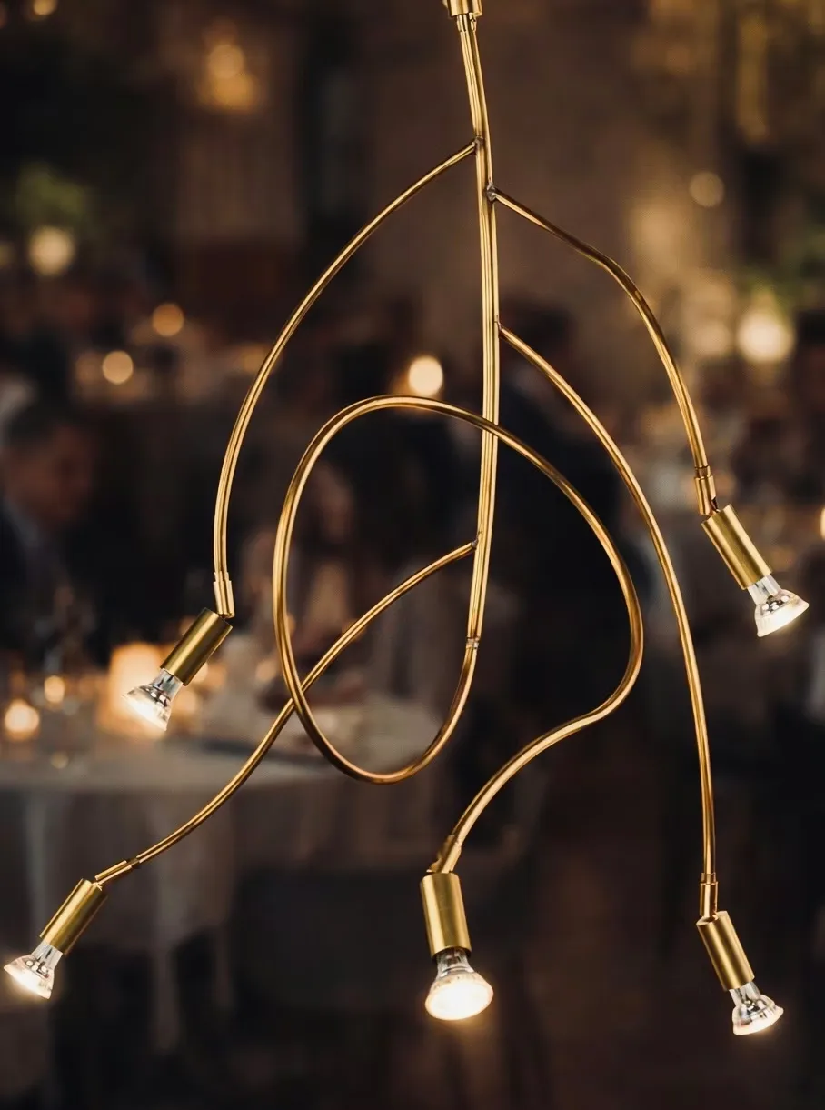 Lampe de plafond Ranka 5, Laiton brut Örsjö Belysning