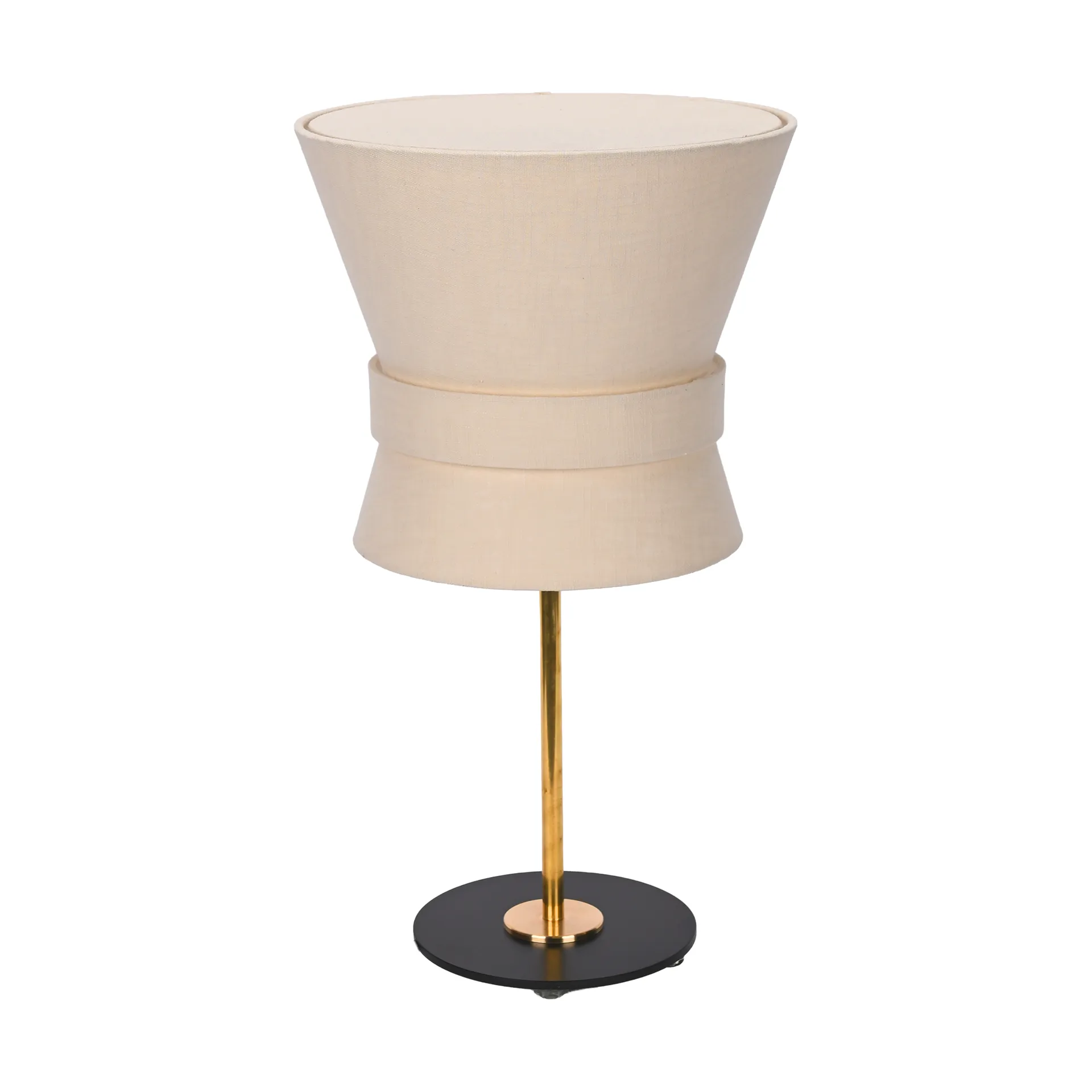 Lampe de table Bow, Laiton brut-cream white, petit 50 cm Örsjö Belysning