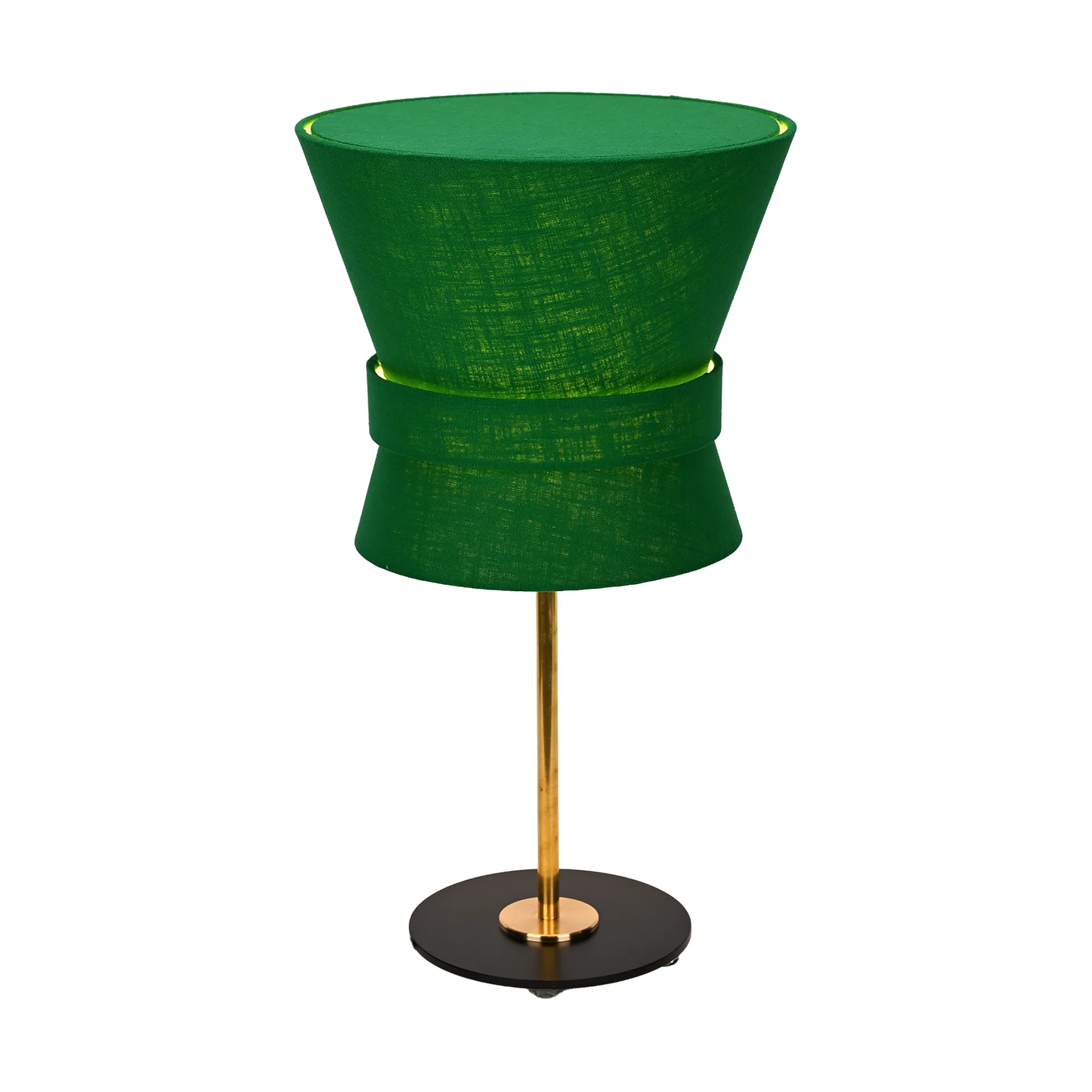 Lampe de table Bow, Laiton brut-emerald green, petit 50 cm Örsjö Belysning