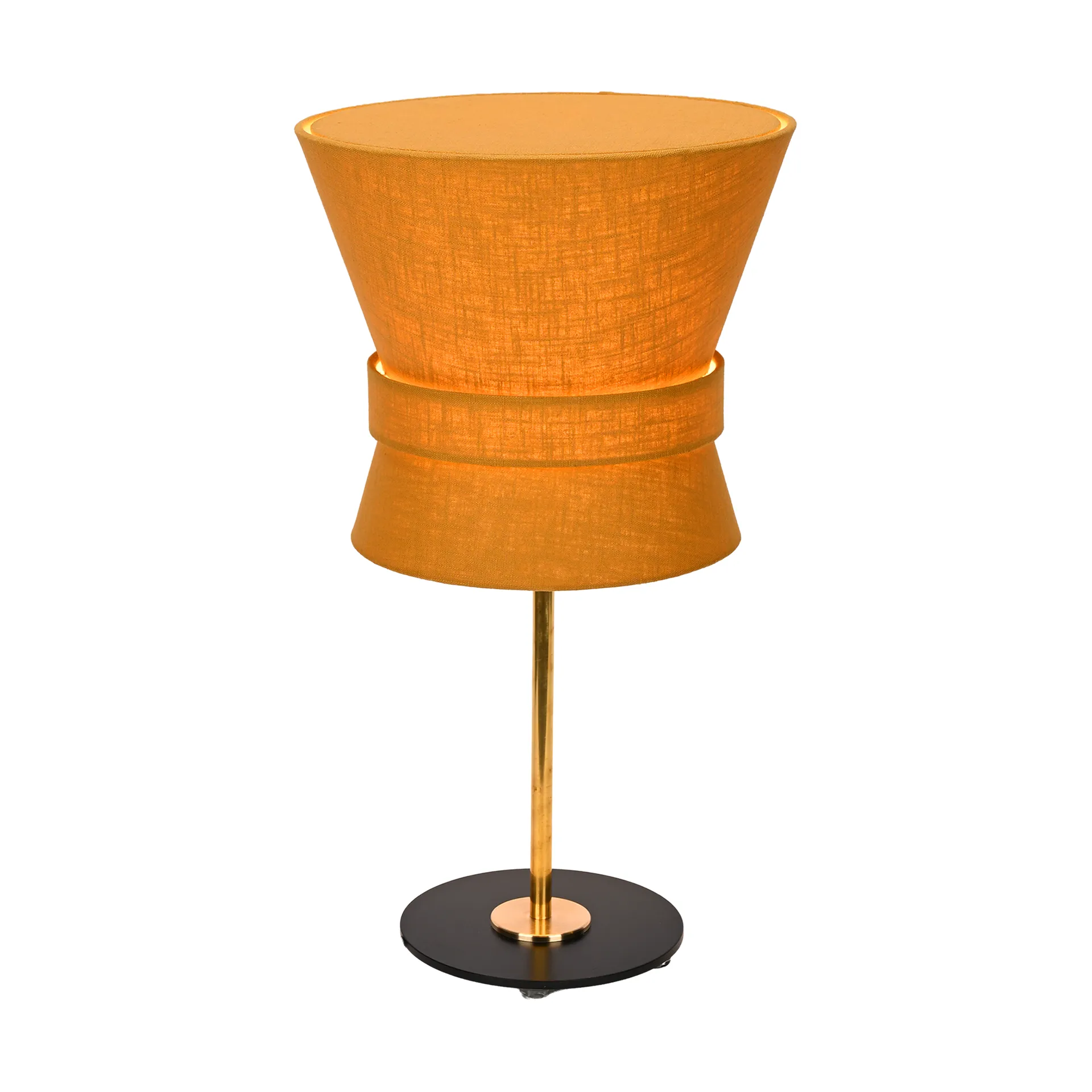 Lampe de table Bow, Laiton brut-yellow ochre, small 50 cm Örsjö Belysning