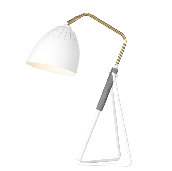 Lampe de table Lean - structure blanche, laiton brut - Örsjö Belysning
