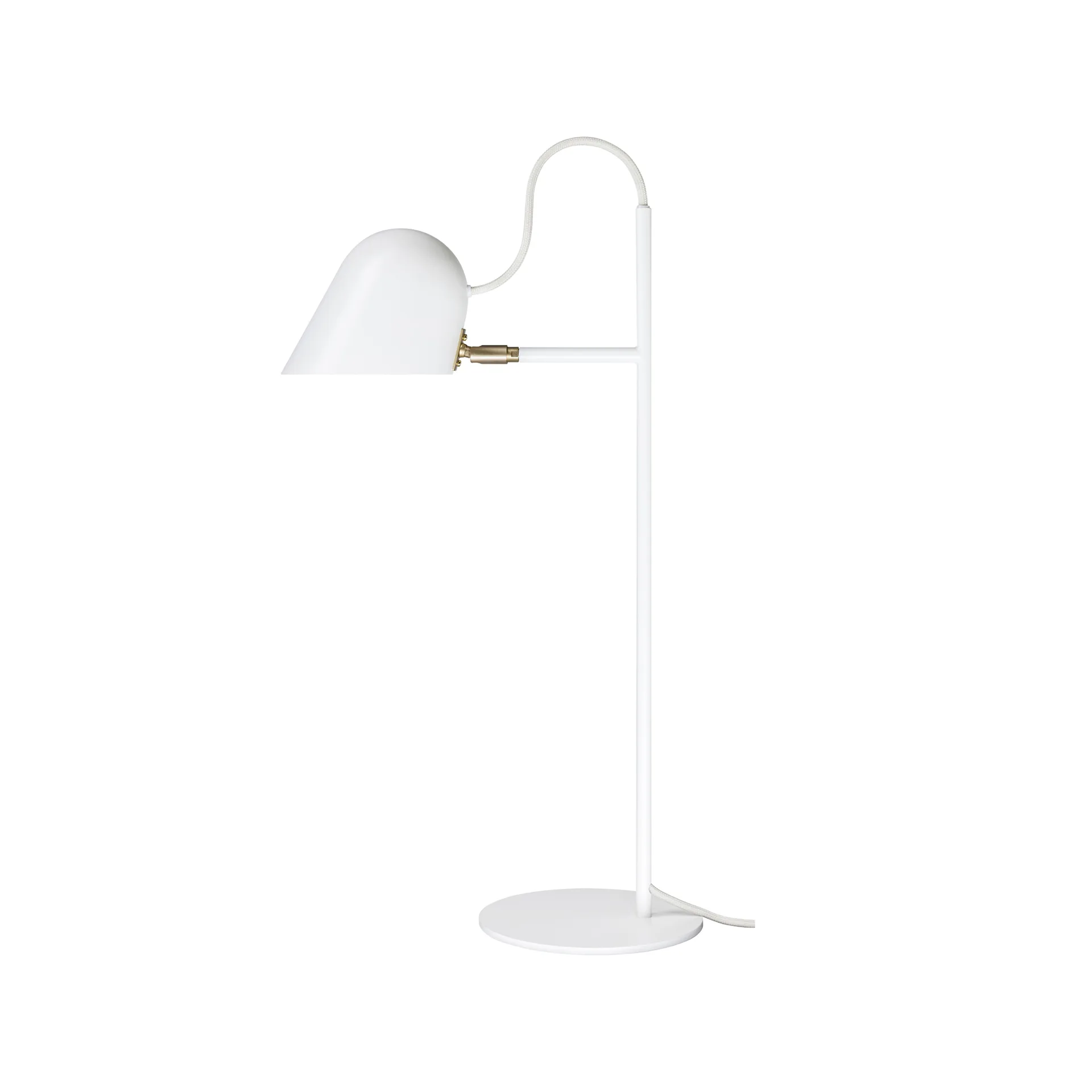 Lampe de table Streck, blanc, câble textile gris chaud Örsjö Belysning