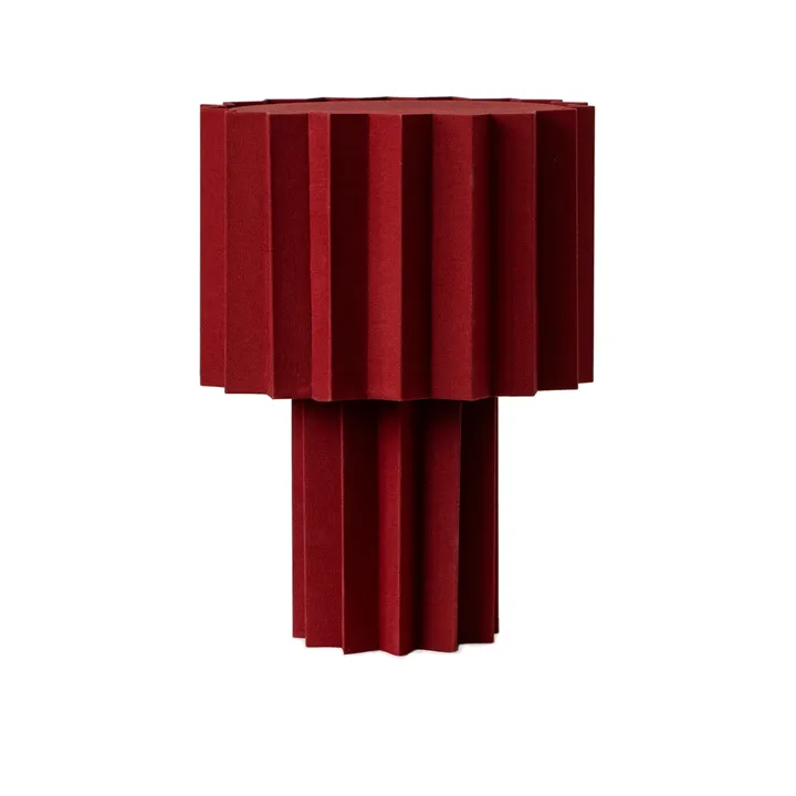 Lampe de table textile Plissé - Rouge, 40,9 cm - Örsjö Belysning