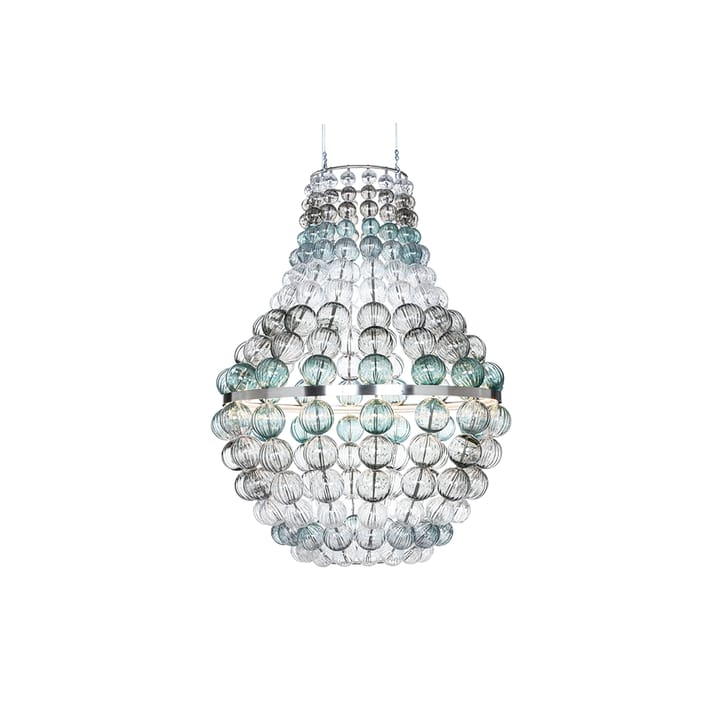 Lustre The Crown - acier inoxydable, verre vert, fumé et transparent - Örsjö Belysning