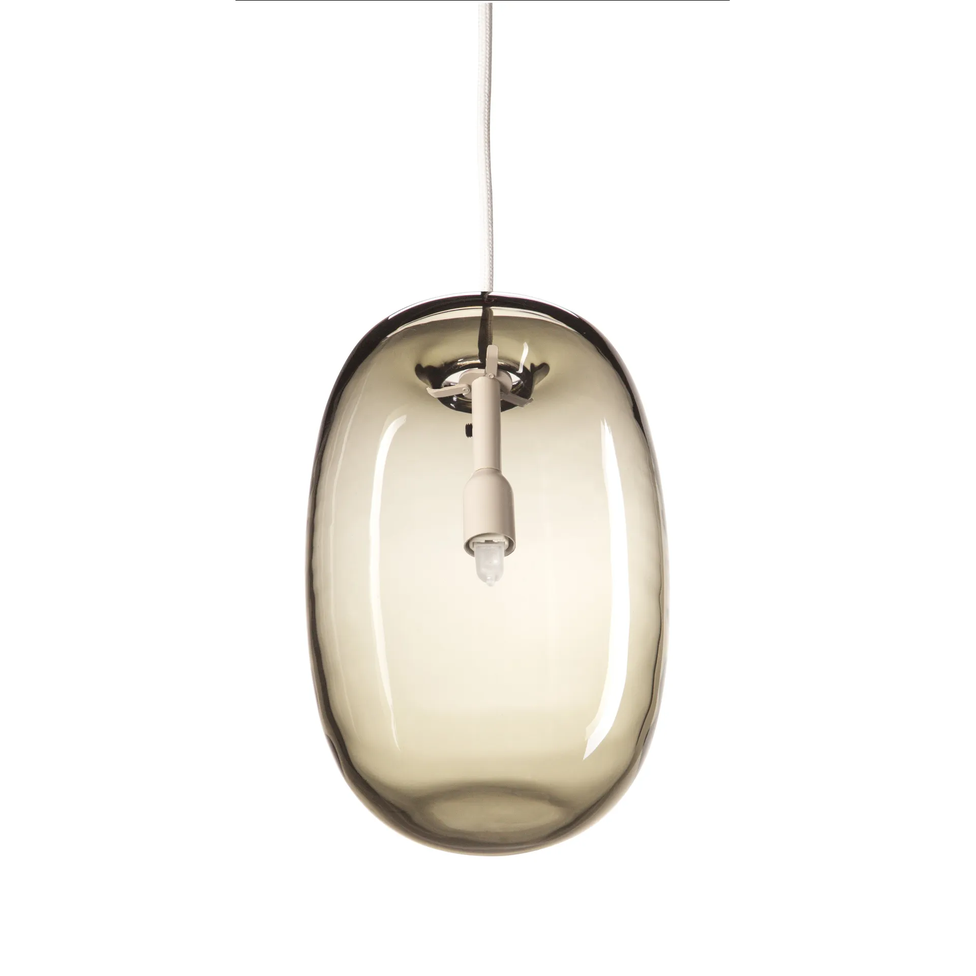 Suspension allongée Pebble allongée, gris clair-verre Örsjö Belysning