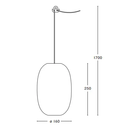 Suspension allongée Pebble allongée, gris clair-verre Örsjö Belysning