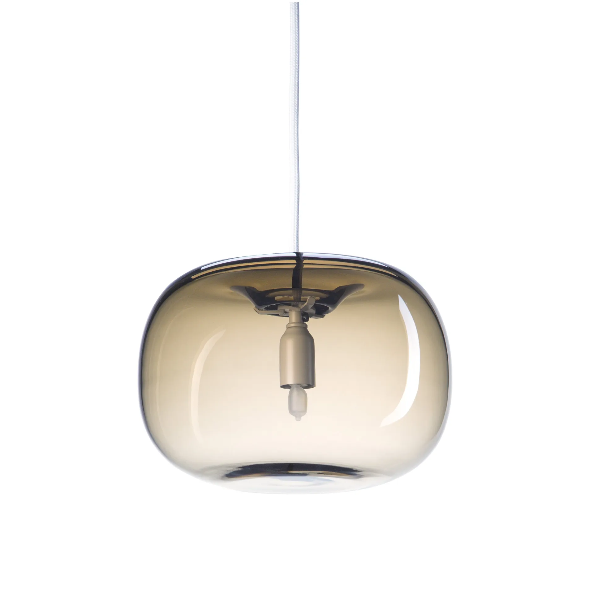 Suspension allongée Pebble arrondie, gris clair-verre Örsjö Belysning