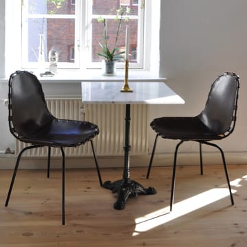 Chaise Stretch - cuir noir, support noir - OX Denmarq