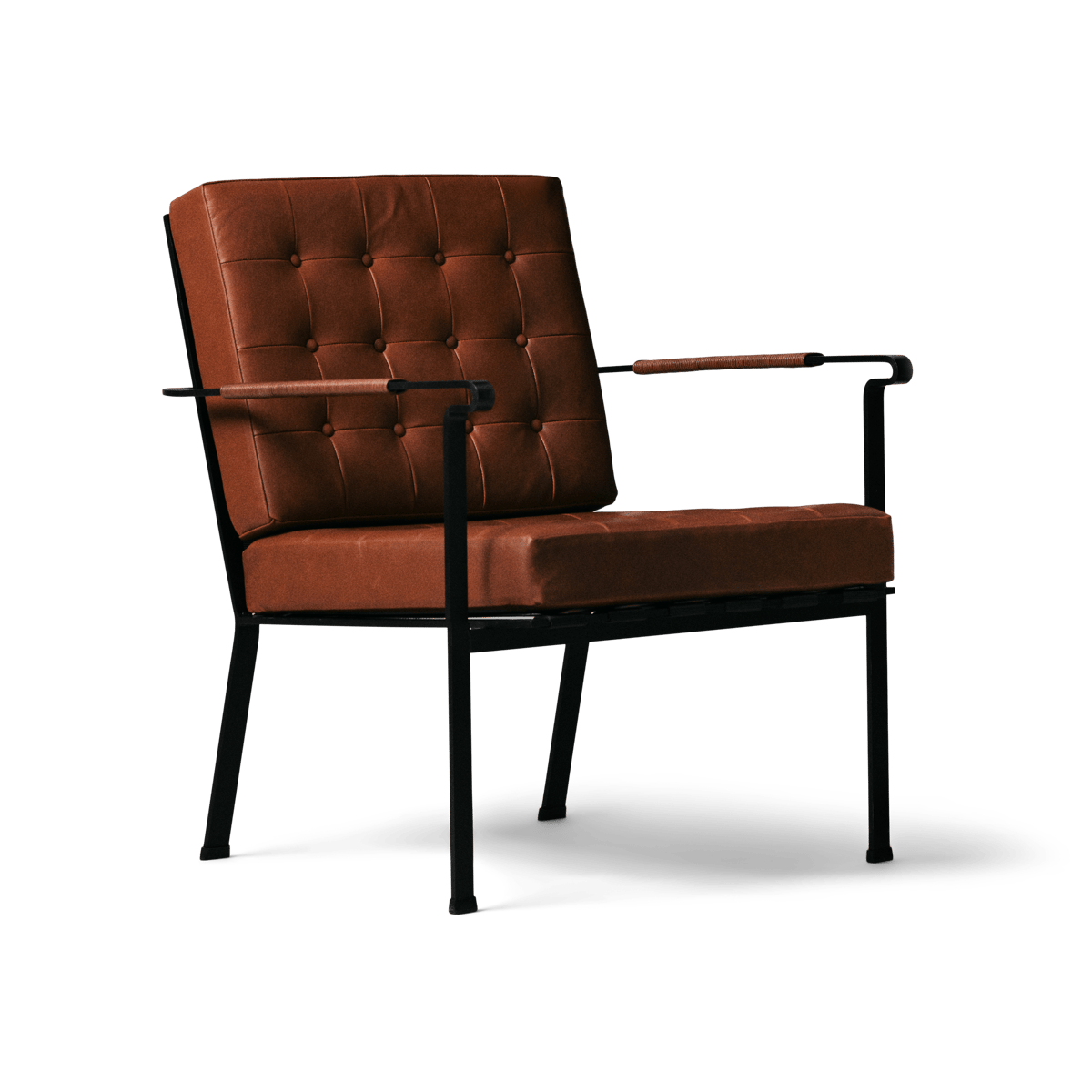 OX Denmarq Fauteuil Heather Chair structure noire Cognac