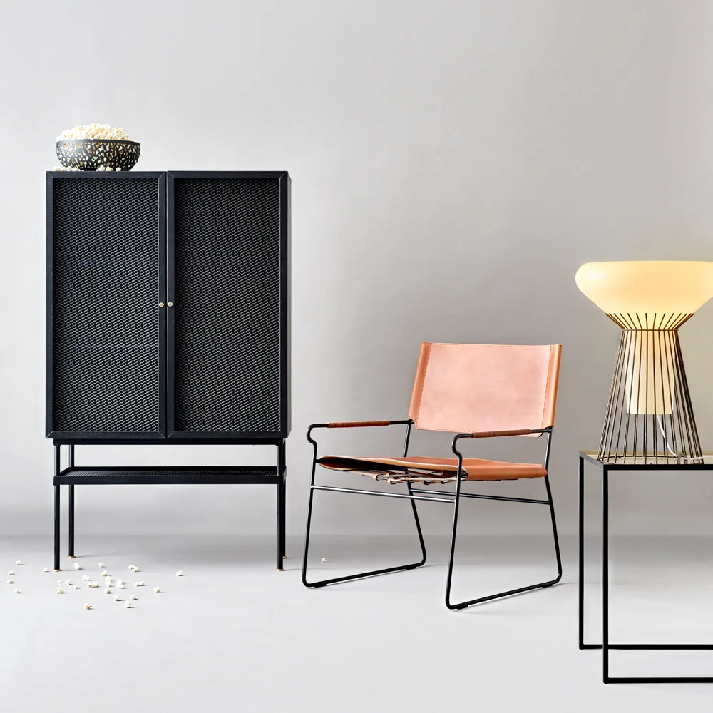 Fauteuil Next Rest, cuir noir, support noir OX Denmarq